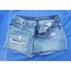 Gap Shorts Women 4 27 Sexy Boyfriend Distressed Raw‎ Hem Denim Blue